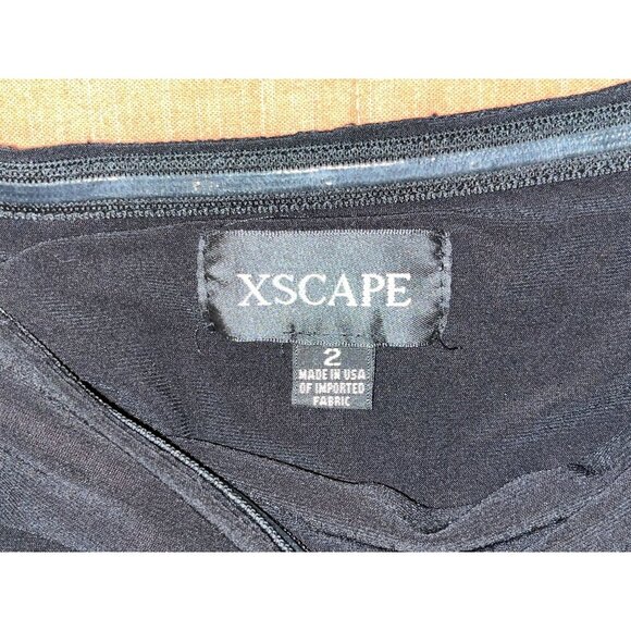 Xscape Bla Striped Cap Sleeve Women's Evening Dress Gown Size 2 - Picture 6 of 9